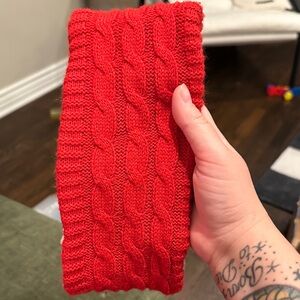 Vibrant Red Cable Knit Headband